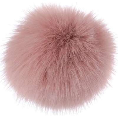 Kožešinová bambule s poutkem Ø12 a 14 cm - (Ø12 cm) pudrová