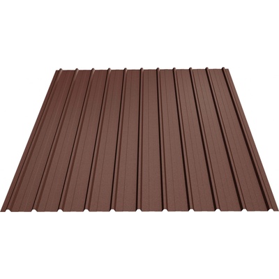 Plotový obojstranne farebný plech Bilka T12, 2000 x 1140mm RAL 8017 (hnedá) matná