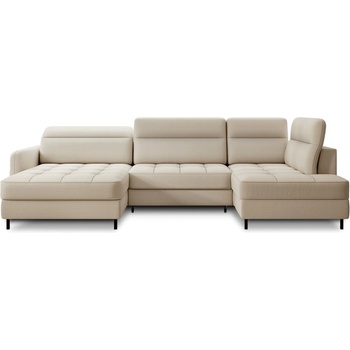 Eltap Бежов кадифен разтегателен ъглов диван с място за съхранение (десен ъгъл U форма) Berrto - ELTAP (CO-BER-LT-18MAN)