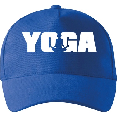 Yoga nápis so zahnutým šiltom a mosaznou sponou Kráľovská modrá