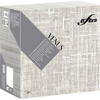 Infibra Ubrousky Venus Airlaid 40x40cm textilní BIO vzor šedohnědá 50ks