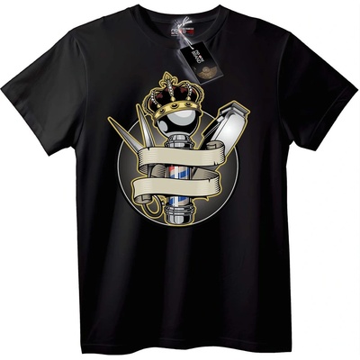 NOONEBRAND Тениска с корона за бръснар - 2XL, Black