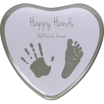 Happy Hands 2D Heart Silver/White комплект за отпечатъци на бебето 3 x 15 x 16, 5 cm