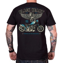 Black Heart street tričko blue Chopper čierna