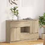 vidaXL Служебен шкаф Сонома дъб 100 x 30 x 65, 6 Инженерна дървесина (888789)