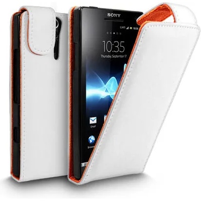 Sony Xperia S LT26I Flip Калъф Бял + Протектор