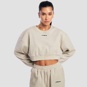 GymBeam Дамски къс суичър Aura Grey XL