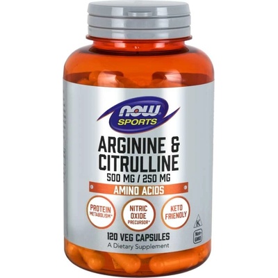 NOW Food Arginíne & Citruline 120 kapsúl