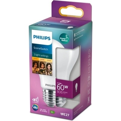 Philips LED žárovka E27 60W 2200K 8W