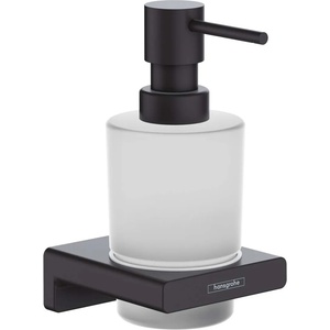 Hansgrohe AddStoris - Дозатор за сапун с държач, матирано стъкло/черен мат 41745670 (41745670)