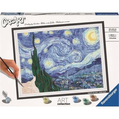 Vymalujsisam.sk Diamantovanie podľa čísiel Vincent Van Gogh Hviezdna noc 40 x 60 cm bez rámu iba zrolované plátno diamanty okrúhle