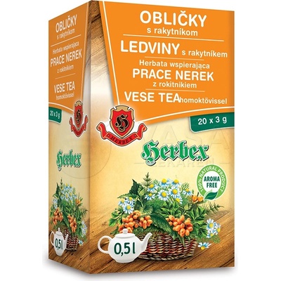 HERBEX OBLIČKY s rakytníkom bylinný čaj wellness tea 20 x 3 g