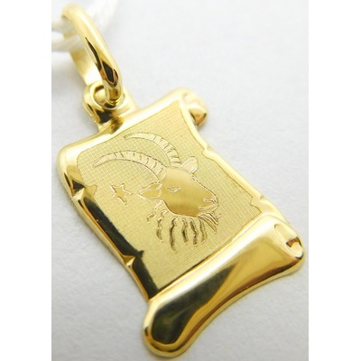 Klenoty Budín Dámský zlatý přívěsek znamení KOZOROH na pergamenu GUPYN 42991