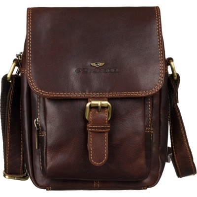 Pánska kožená crossbody taška KT182 hnedá