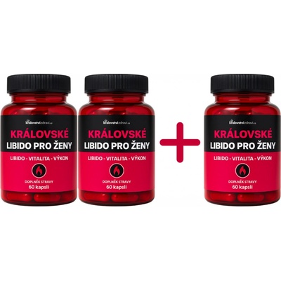Kralovstvizdravi.cz Královské Libido pro ženy Maca 600 mg + Ženšen 100 mg 3 x 60 kapslí