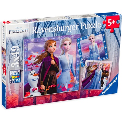 Ravensburger Пъзел Ravensburger от 3 х 49 части - Замръзналото кралство 2 (05011)