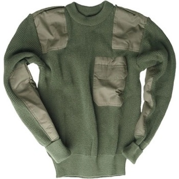 BW armádny vlnený sveter s vreckom olivový