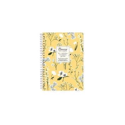 Drasca Скечбук Flowers 120г А5 60л Poppies жълт фон