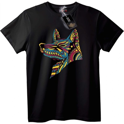 NOONEBRAND Тениска Цветен Племенен Вълк - XS, Black