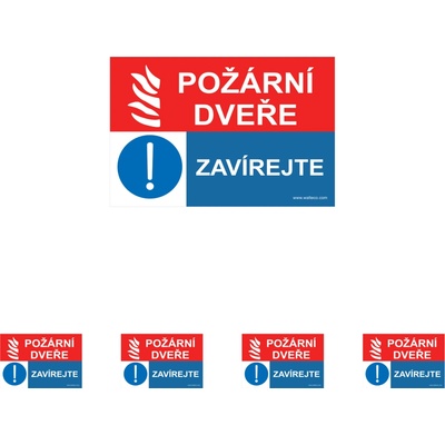 Walteco Požiarne dvere, zatvárajte 150x100mm, samolepka Množstvo: 5 ks , 20002BP1