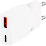 LogiLink Dual-USB GaN зарядно устройство, 1x USB-C (PD), 1x USB-A (QC), 20 W, бяло (PA0346) (PA0346)