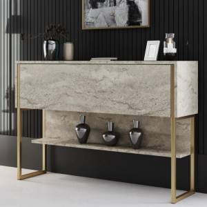 TopMebel Шкаф Luxe TopMebel от меламин в травертин - златен цвят 120x30x80cm
