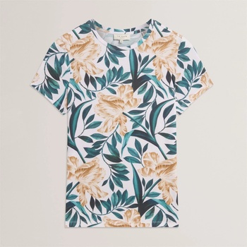 Ted Baker Тениска Ted Baker Women's Printed Slim Fit T-Shirt - Cream