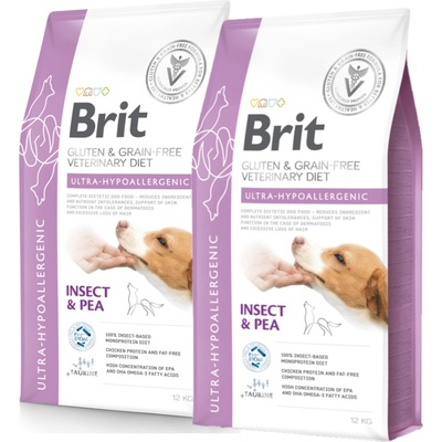 Brit Veterinary Diet Dog Grain Free Ultra-Hypoallergenic 2 x 12 kg