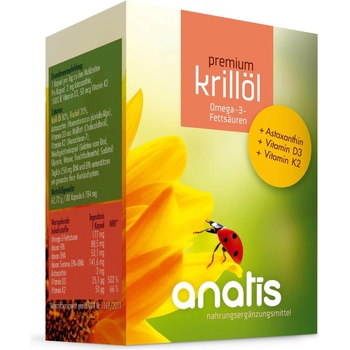 anatis Naturprodukte Масло от крил + Астаксантин + Витамин d - 80 капсули