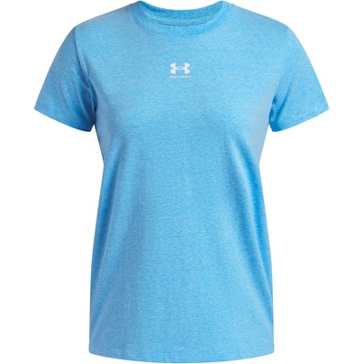 Under Armour Тениска Under Armour Women's Rival Core Short-Sleeve Oversized T-Shirt - Ether Blue/Wht