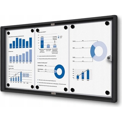 Magnetická informační vitrína - černá, pro 3 plakáty formátu A4