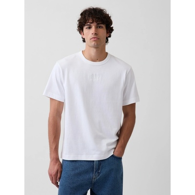 GAP Tričko s logem Heavyweight Unisex Bílá