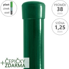 Plotový sloupek DAMIPLAST® zelený Zn+PVC, průměr 38mm, síla stěny 1,25mm, výška dle výběru Délka v mm:: 1600