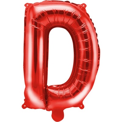 PartyDeco Fóliový balón Mini Písmeno D 35 cm červený
