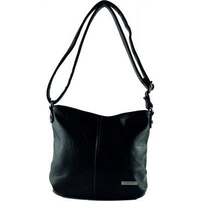 VIOLET dámska crossbody koženková kabelka Čierna