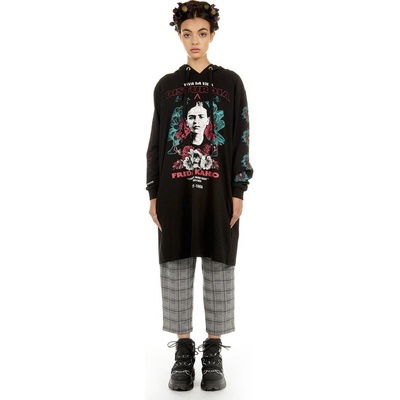 Mikina s kapucí DISTURBIA Frida Longline černá
