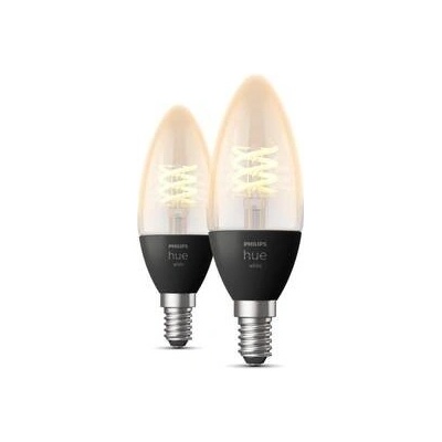 Philips HUE Múdra LED filamentová žiarovka HUE, E14, 4,5 W, 300lm, teplá biela, 2ks