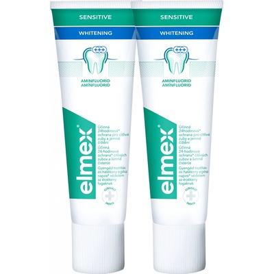 Elmex Sensitive Whitening pre citlivé zuby s aminofluoridom 2x75 ml