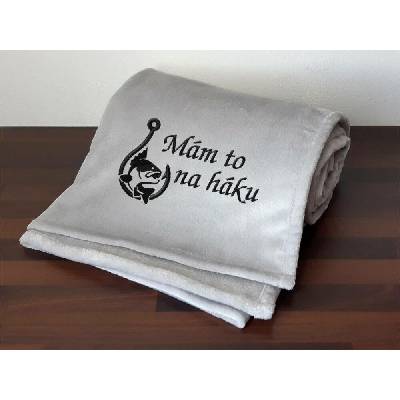 Povlečení Plus Deka pro rybáře Mám to na háku šedá 150x200