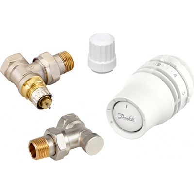 Radiátorová sada hlavice a ventilu Danfoss rohová DN 15