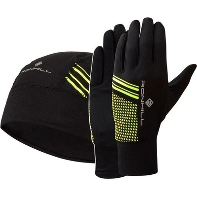 Ronhill Beanie And Glove Set bl/fluoyell