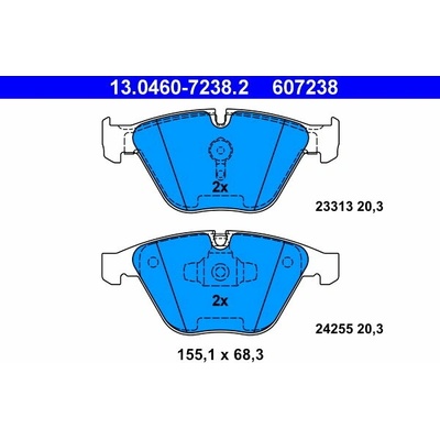 ATE 607238 Súprava brzdových doštičiek 13.0460-7238.2