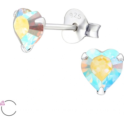 Olivie Russo strieborné náušnice srdce Swarovski AB 3206