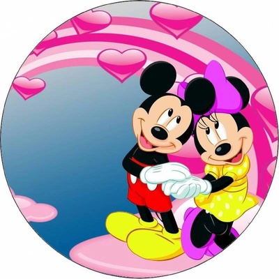 Jedlý papír Mickey a Minnie na obláčku 19,5 cm – Hledejceny.cz