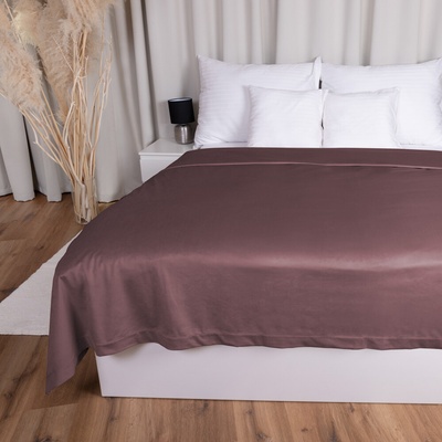 Biante přehoz na postel Zamatový Velvet Prémium SVP-019 Hnedofialový 220 x 240 cm