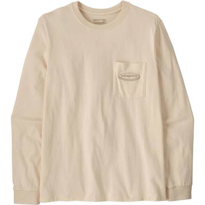 Patagonia Мъжка блуза с дълъг ръкав Patagonia L/S MW '95 Oval Logo Pocket Tee Longsleeve - Undyed Natural - размер XXL (217-0790-0416)