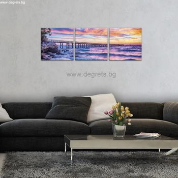 Image 1 of Картина Канава Залез над морето Сет от 3 части