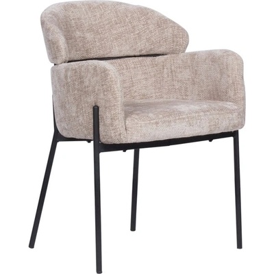 Carmen Трапезен стол Carmen CROTONE, до 100kg. , дамаска, прахово боядисана метална база, светлобежов (bt-3532124_1)