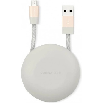 Vonmahlen USB-A към microUSB 2.0 плетен кабел за устройства с USB-C порт (100 см) - Vonmahlen Premium Cable USB-A to microUSB (розово злато) (E070P0006)
