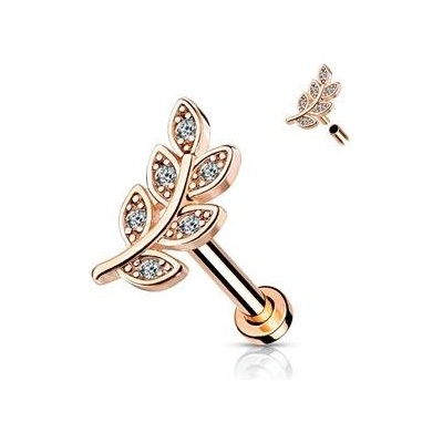 Šperky4U zlacený piercing do brady vetvička LB1099-1208